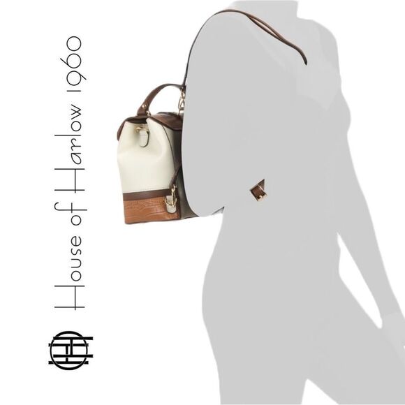 House of Harlow 1960 Italian Leather Convertible Backpack Handbag NEW WITH TAGS‎ - Picture 3 of 4